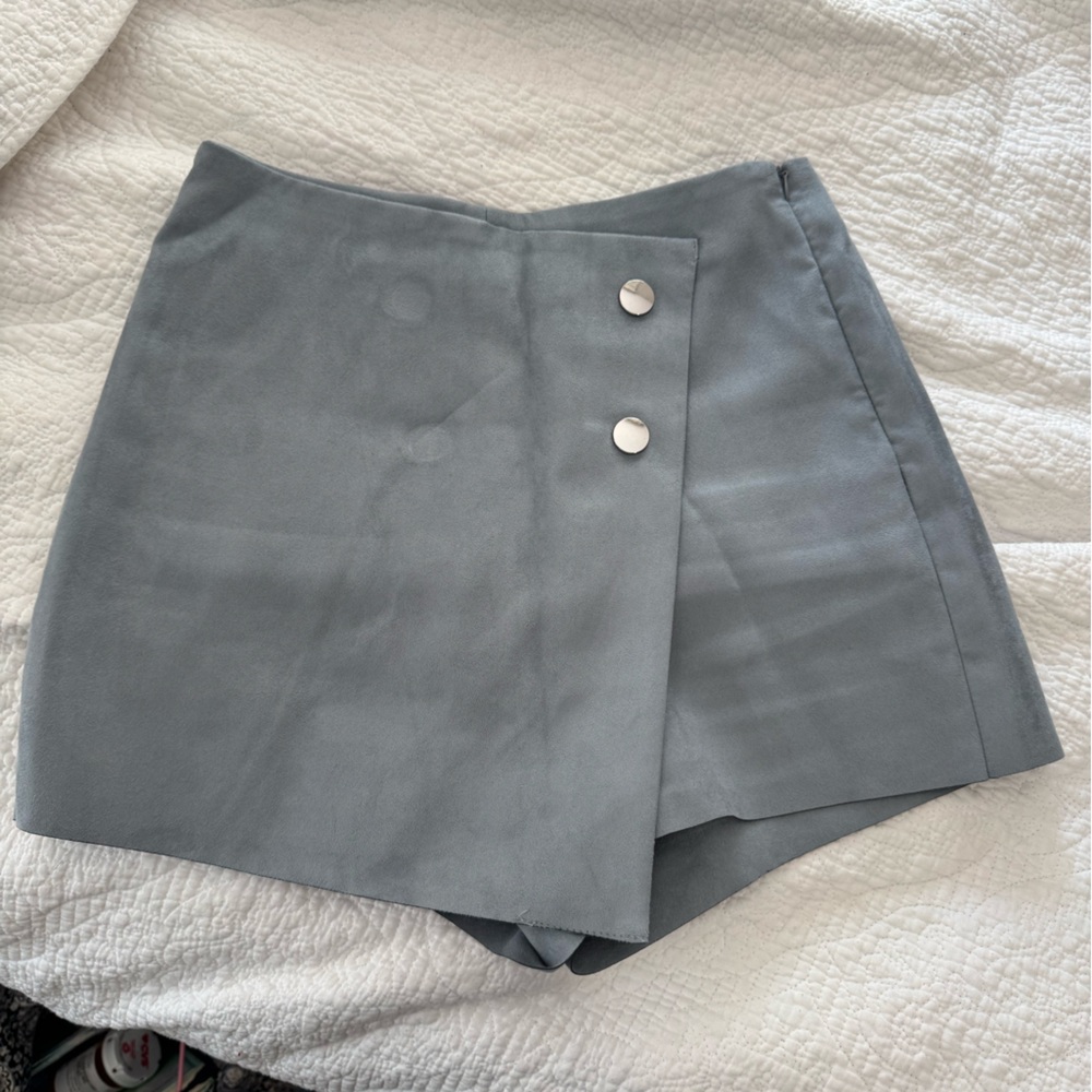 Zara Basic Light Blue/Gray Skort - image 1